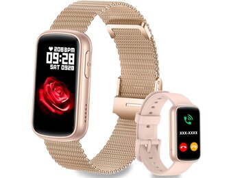 Smartwatch Goud Dames/Heren - 1,47" - Bluetooth, Hartslag, Zuurstof, Sport