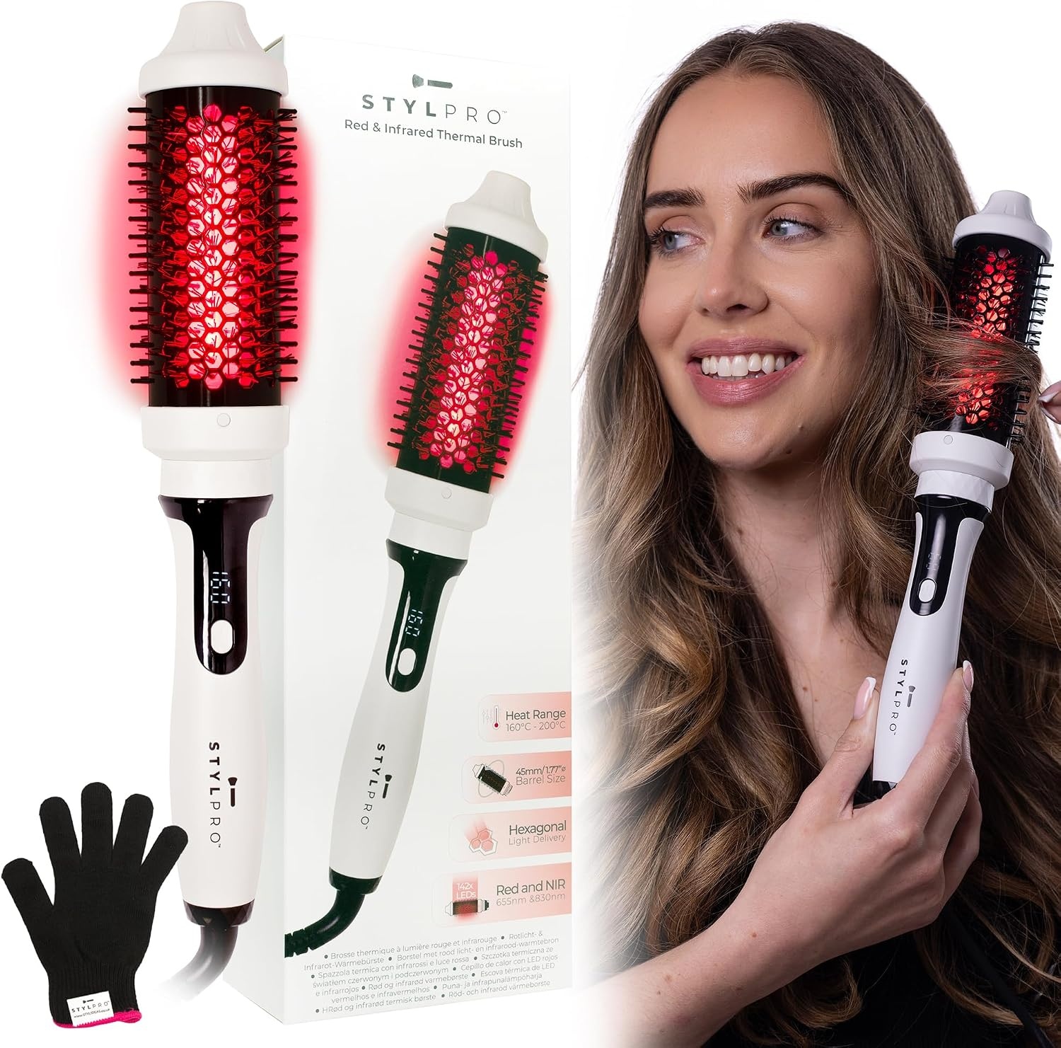 Geretourneerde STYLPRO Warmteborstel met LED - 34% Korting