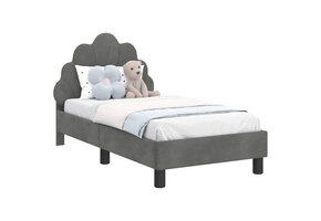 Peuterbedframe Fluweel Donkergrijs - 63% Korting!