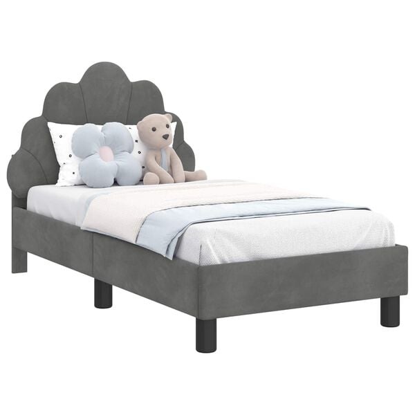 vidaXL Peuterbedframe Fluweel Donkergrijs 70x140cm (59% Korting!)