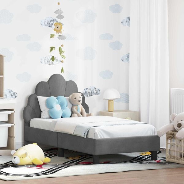vidaXL Peuterbedframe Fluweel Donkergrijs 70x140cm (59% Korting!)