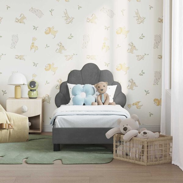 vidaXL Peuterbedframe Fluweel Donkergrijs 70x140cm (59% Korting!)
