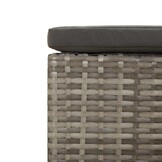 Voetensteun met Kussen Poly Rattan Grijs - 34% Korting