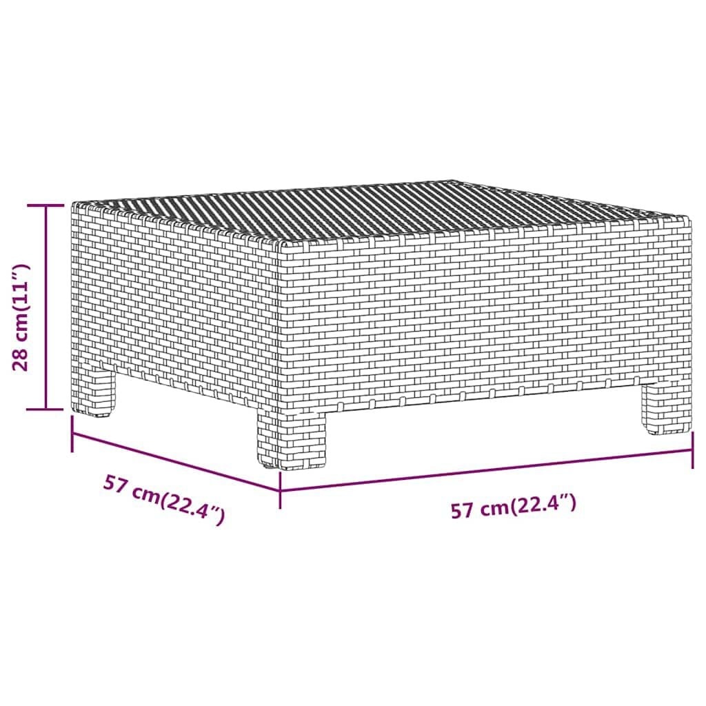 Voetensteun met Kussen Poly Rattan Grijs - 34% Korting
