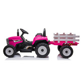 Elektrisch bestuurbare tractor met aanhanger - Roze - 35% Korting