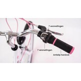 Meisjesfiets 24 inch 7 Versnellingen - Wit/Roze (35% Korting)
