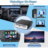 externe universele cd-speler voor auto, vrachtwagen met AUX-kabel en afstandsbediening, externe cd-drive voor laptop, pc, tv, compatibel met Android autoradio