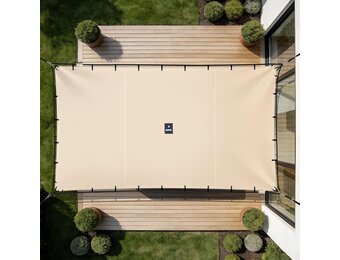 SIHAIAN Rechthoekig Schaduwdoek 3,3 x 6,1 m - Waterdicht Beige UV-bestendig