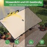 SIHAIAN Rechthoekig Schaduwdoek 3,3 x 6,1 m - Waterdicht Beige UV-bestendig