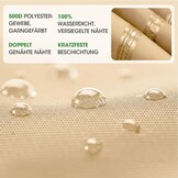 SIHAIAN Rechthoekig Schaduwdoek 3,3 x 6,1 m - Waterdicht Beige UV-bestendig