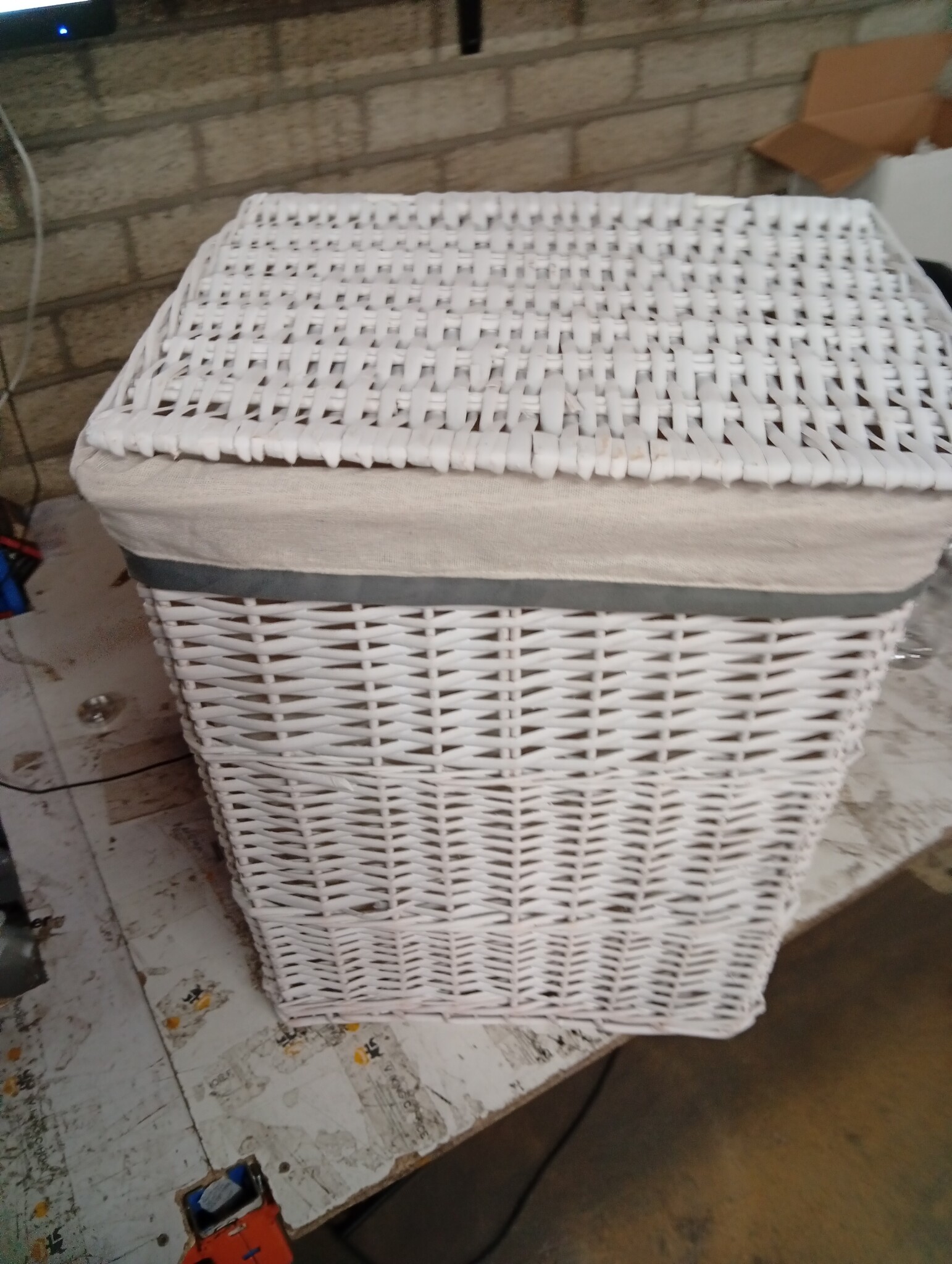 vidaXL Wasmand wilgen wit