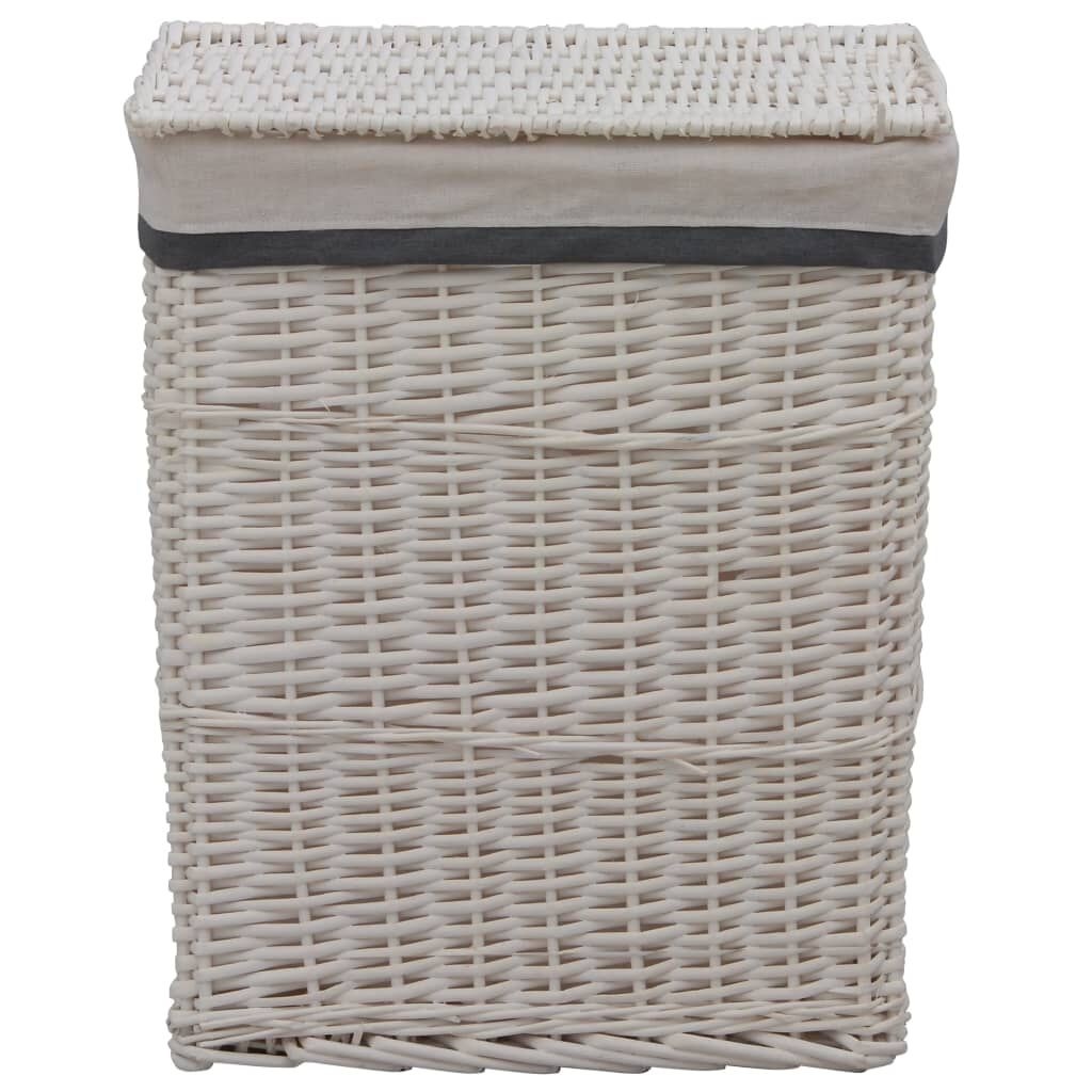 vidaXL Wasmand wilgen wit