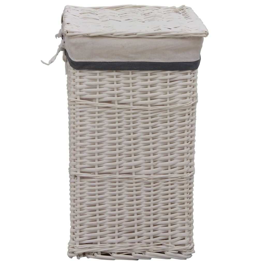 vidaXL Wasmand wilgen wit
