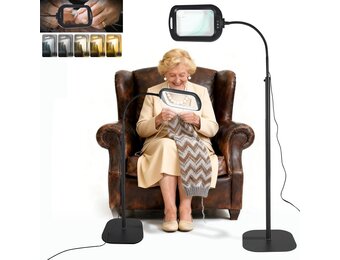 GABORISH 3-in-1 Vergrootlamp met LED - 10x Vergrootglas - Zwart - 16 cm lens