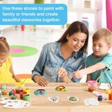 prota 15 Pieces Stones for Painting, 5-8 cm Smooth Large Pebbles, Flat Pebbles for Crafts White Pebbles Decorative Stones Beach Rhinestones Garden Pebbles for Colourful