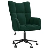 vidaXL Relaxstoel fluweel donkergoen