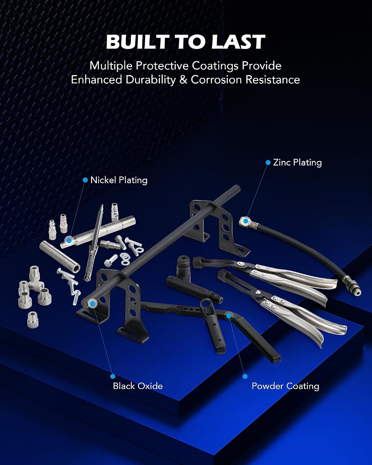 Orion Motor Tech Universele perslucht ventielveerspanner voor 8, 16 of 24 mm ventielen ventielschachtafdichting gereedschap met tang OHV OHC