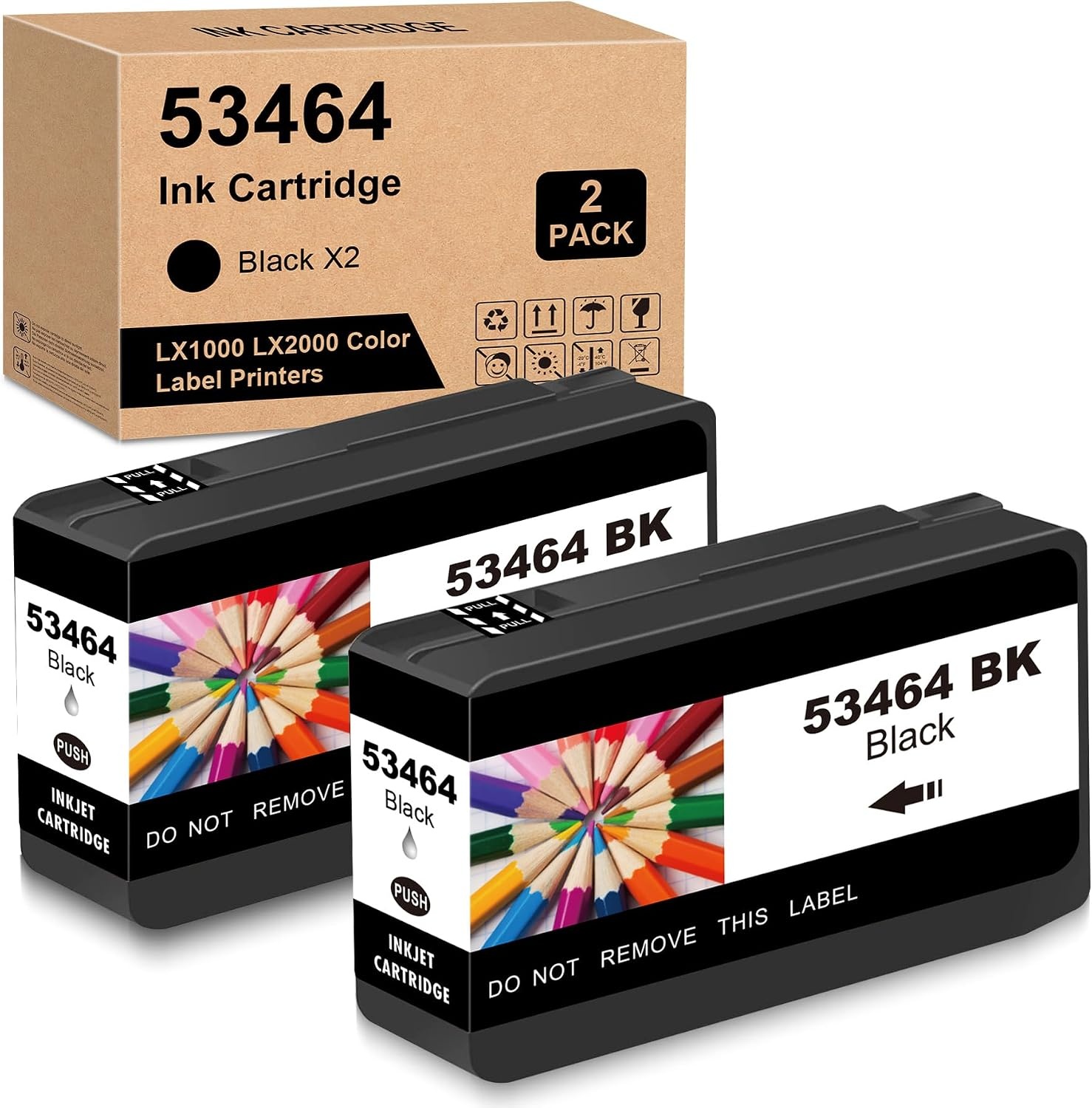 2x Zwarte Inkjetcartridge 53464 - 53% Korting