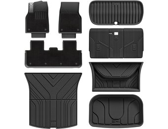 3W Premium TPE Automatenset voor Tesla Model Y 2025-2026 Juniper - 10-delig inclusief tapijt, Zwart