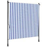 Buitenrolluik 150x270 cm - Stof & Staal Blauw/Wit - 60% Korting