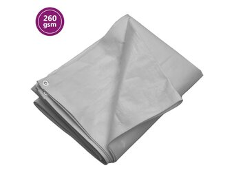 vidaXL Dekzeil 260 g/m² 3x6 m HDPE grijs
