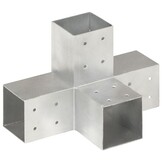 vidaXL X-vormige paalverbinding 81x81 mm - Gegalvaniseerd Metaal
