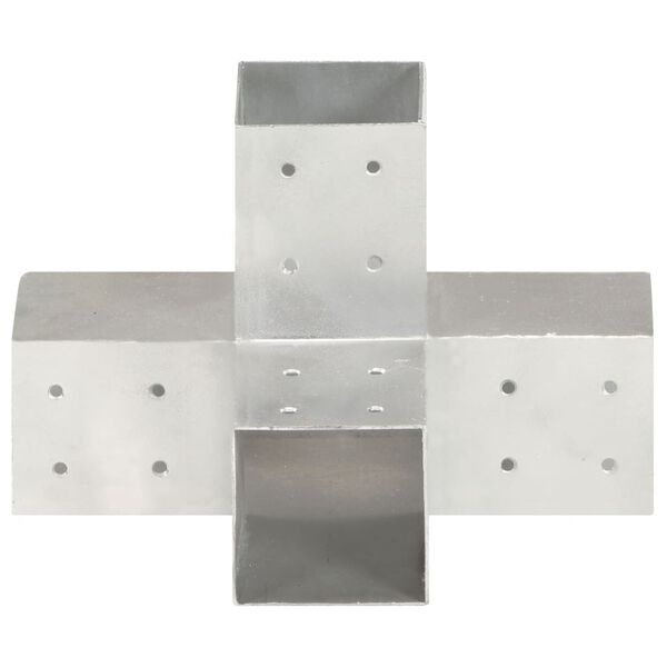 vidaXL X-vormige paalverbinding 81x81 mm - Gegalvaniseerd Metaal