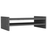 vidaXL Monitorstandaard Grenenhout Grijs 50x27x15 cm - 57% Korting