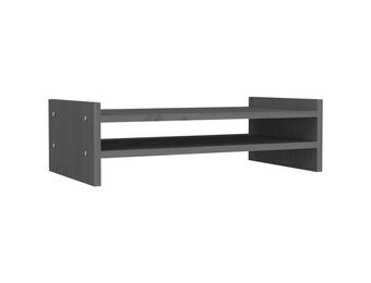 vidaXL Monitorstandaard 50x27x15 cm massief grenenhout grijs