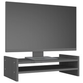 vidaXL Monitorstandaard Grenenhout Grijs 50x27x15 cm - 57% Korting