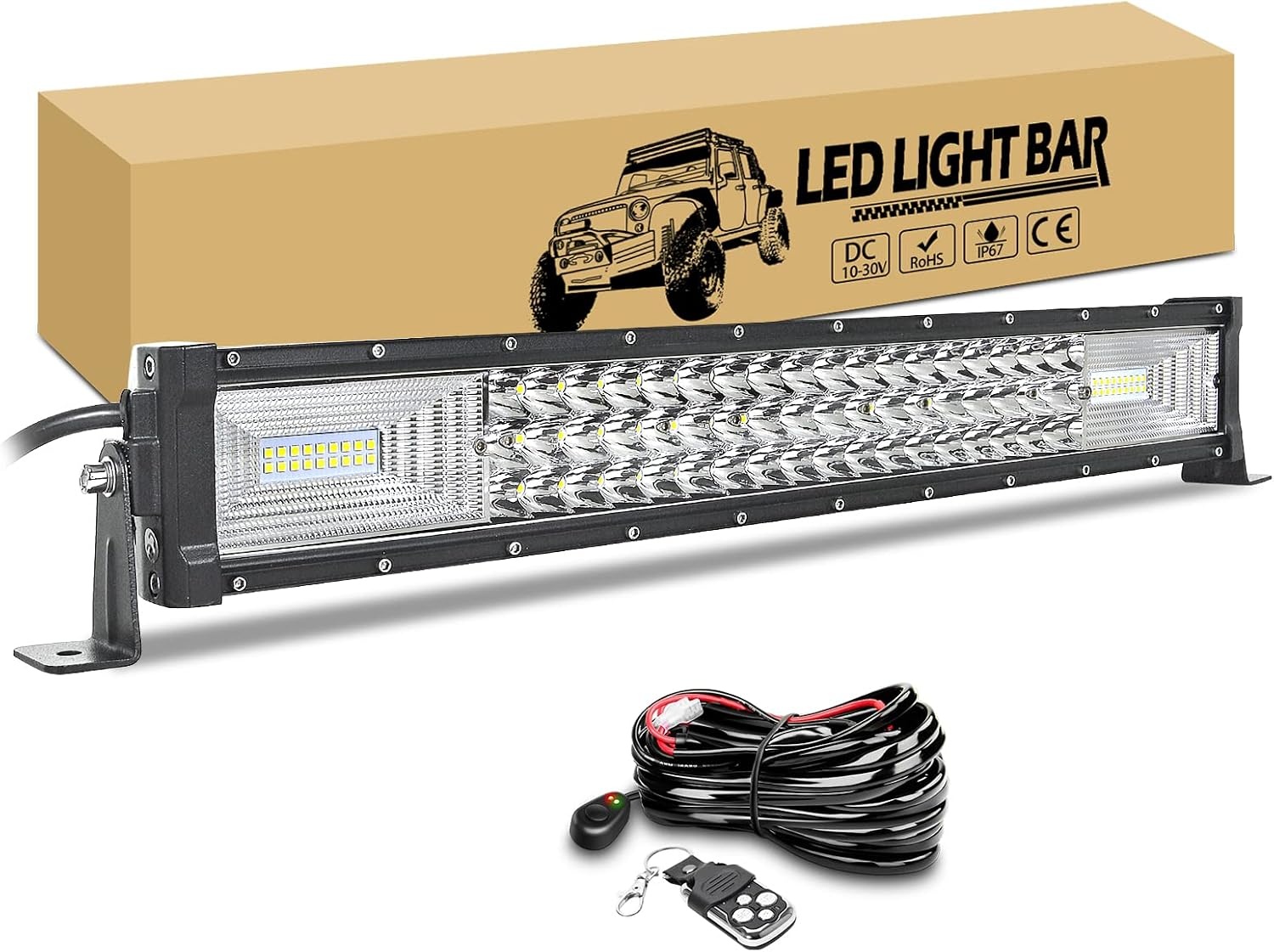 RIGIDON 52 inch 675W Curved LED Light Bar met Kabelboom