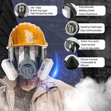 Volgelaatsmasker, gasmaskers overleving nucleair en chemisch met 40mm geactiveerde koolstoffilter, herbruikbaar ademhalingsmasker voor gassen, dampen, stof, chemicaliën