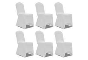 6x Witte Stretch Stoelhoes - 39% Korting
