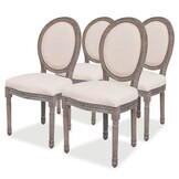 vidaXL Eetkamerstoelen 4 st stof crèmekleurig