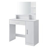 Kaptafel - make up tafel - met spiegel - 90x38x137,5 cm - wit