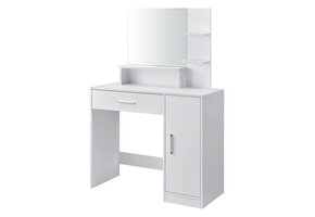Kaptafel met Spiegel & Kast | Wit | 47% Korting