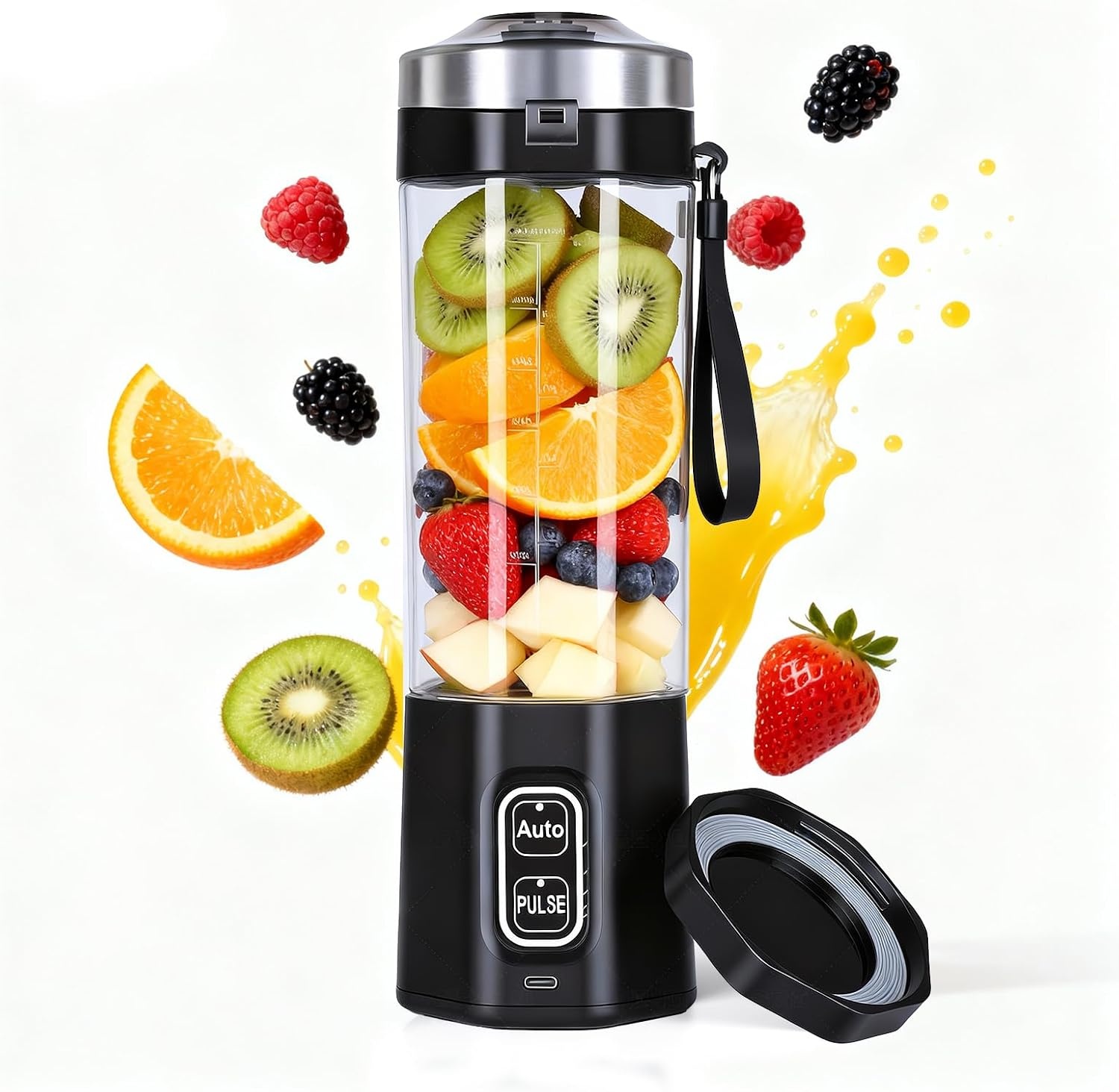 Mini Blender Sapcentrifuge Zwart - Oplaadbaar USB - 33% Korting