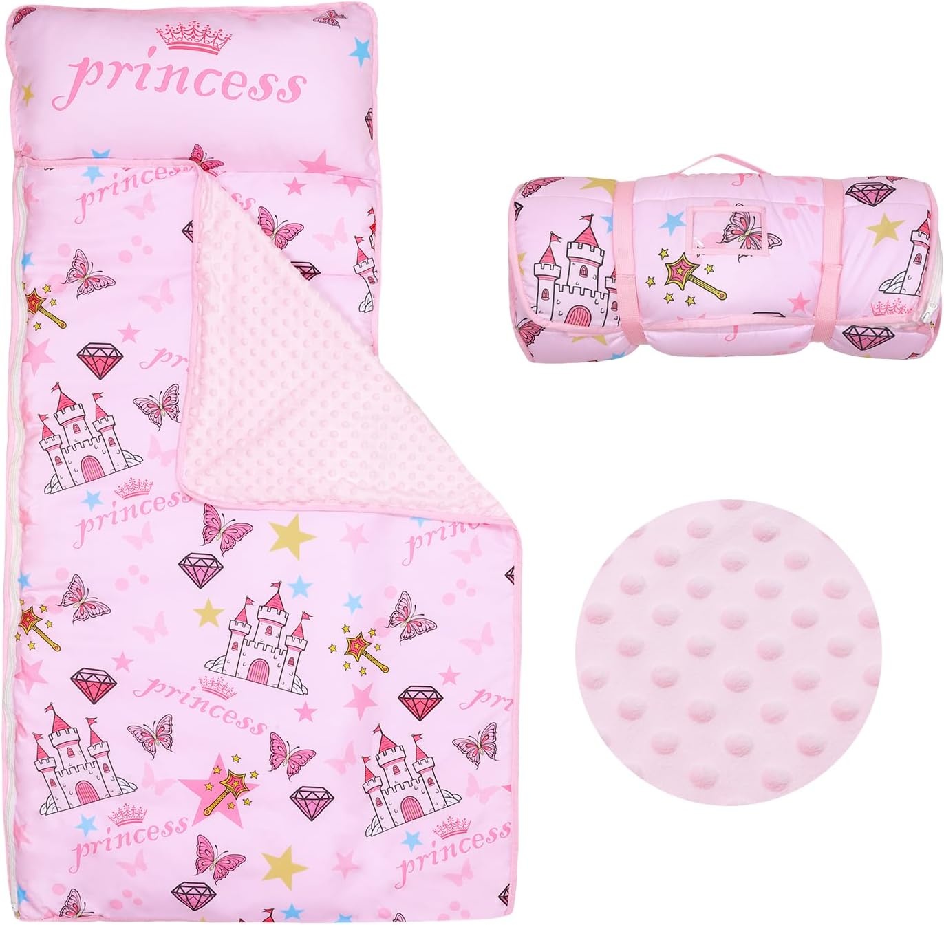 Roze Kasteel Slaapzak Kinderen 3-in-1 met Kussen & Deken - 60% Korting