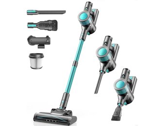 Draadloze Steelstofzuiger Cyaan - 45000Pa, 50 min Looptijd
