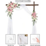 Witte Chiffon Trouwgordijnen (2 stuks) - 75x600cm - 32% Korting!