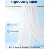 Witte Chiffon Trouwgordijnen (2 stuks) - 75x600cm - 32% Korting!