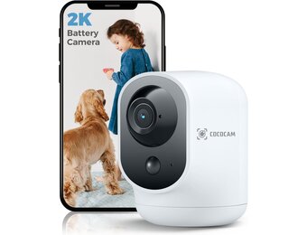 2K Pan/Tilt Binnencamera met 5200mAh Batterij - 34% Korting