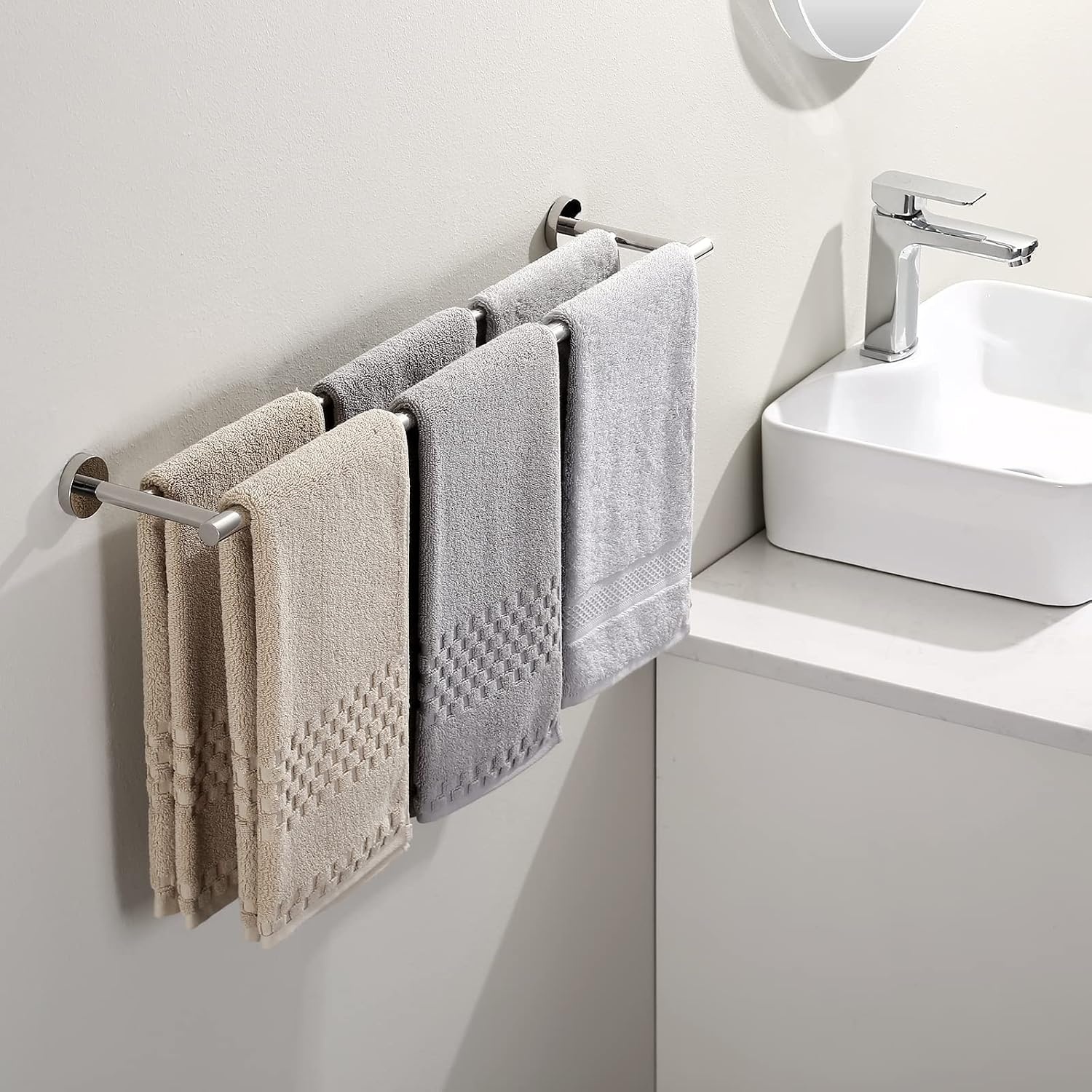 Dubbele RVS Handdoekrail Badkamer - 75 cm Gepolijst - 29% Korting!