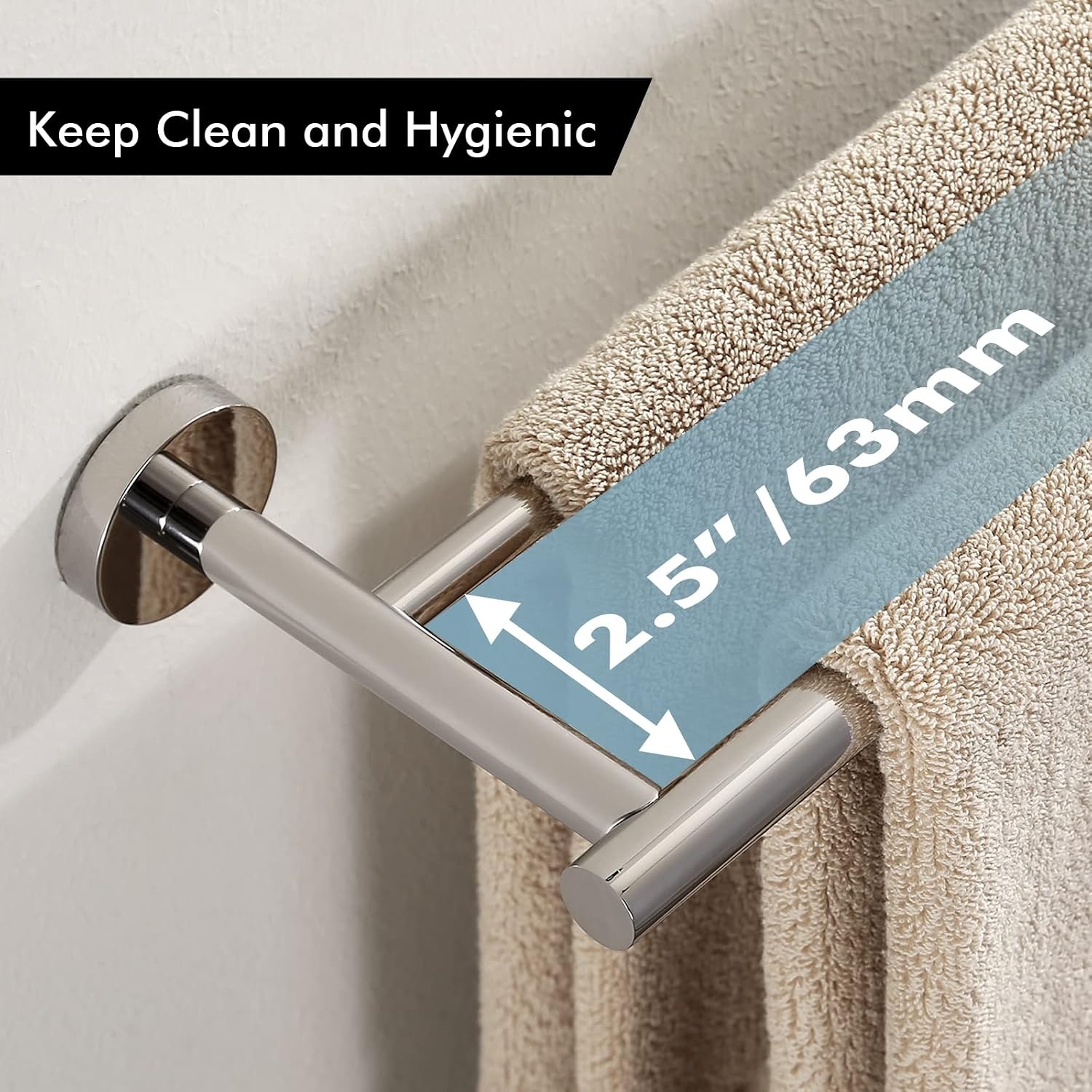 Dubbele RVS Handdoekrail Badkamer - 75 cm Gepolijst - 29% Korting!