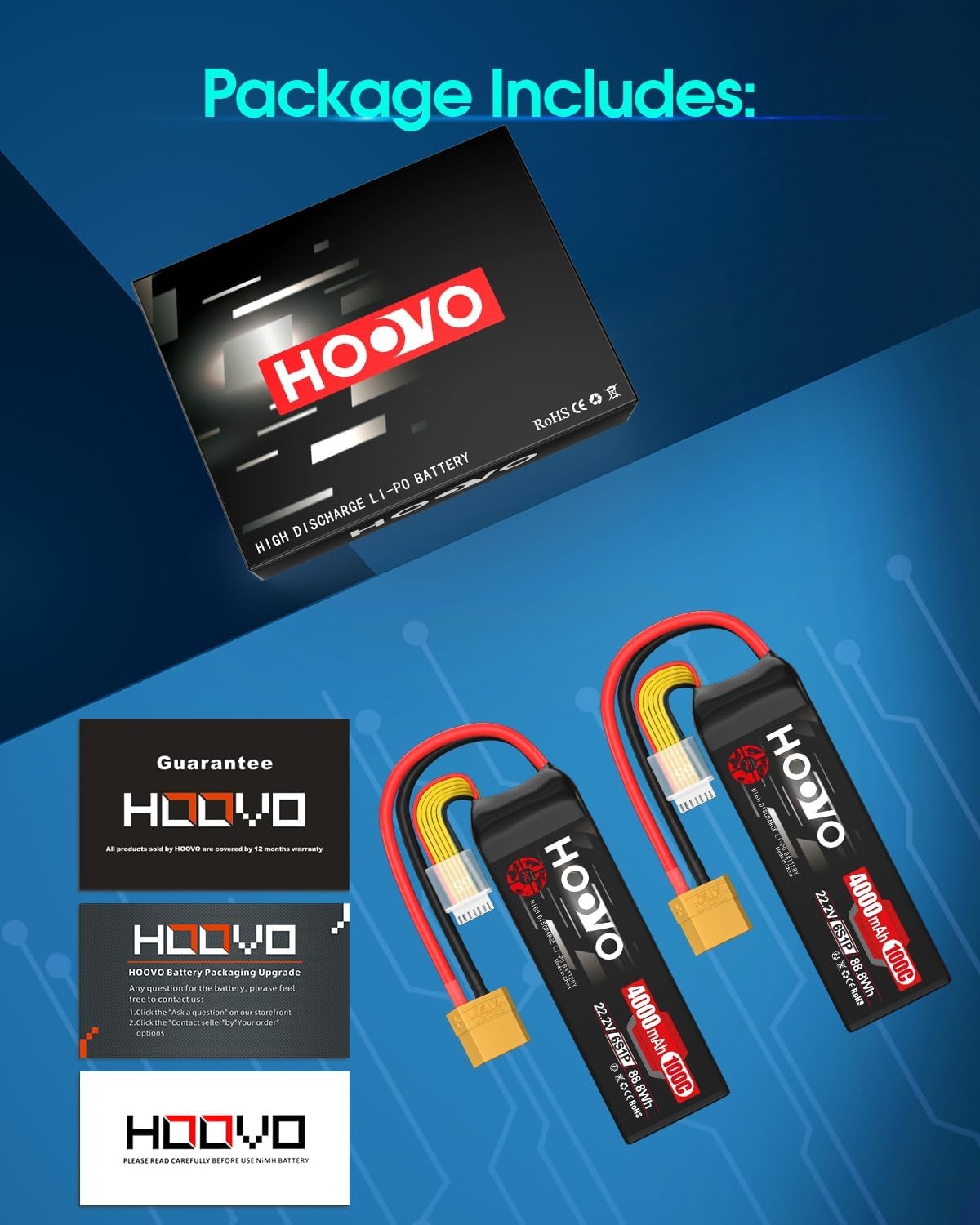 2x 6S LiPo Accu 22.2V 4000mAh 100C XT90 Softcase - 30% Korting!