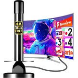 Binnen TV Antenne DVB-T2 4K Full HD met Versterker & Magnetische Voet - 27% Korting