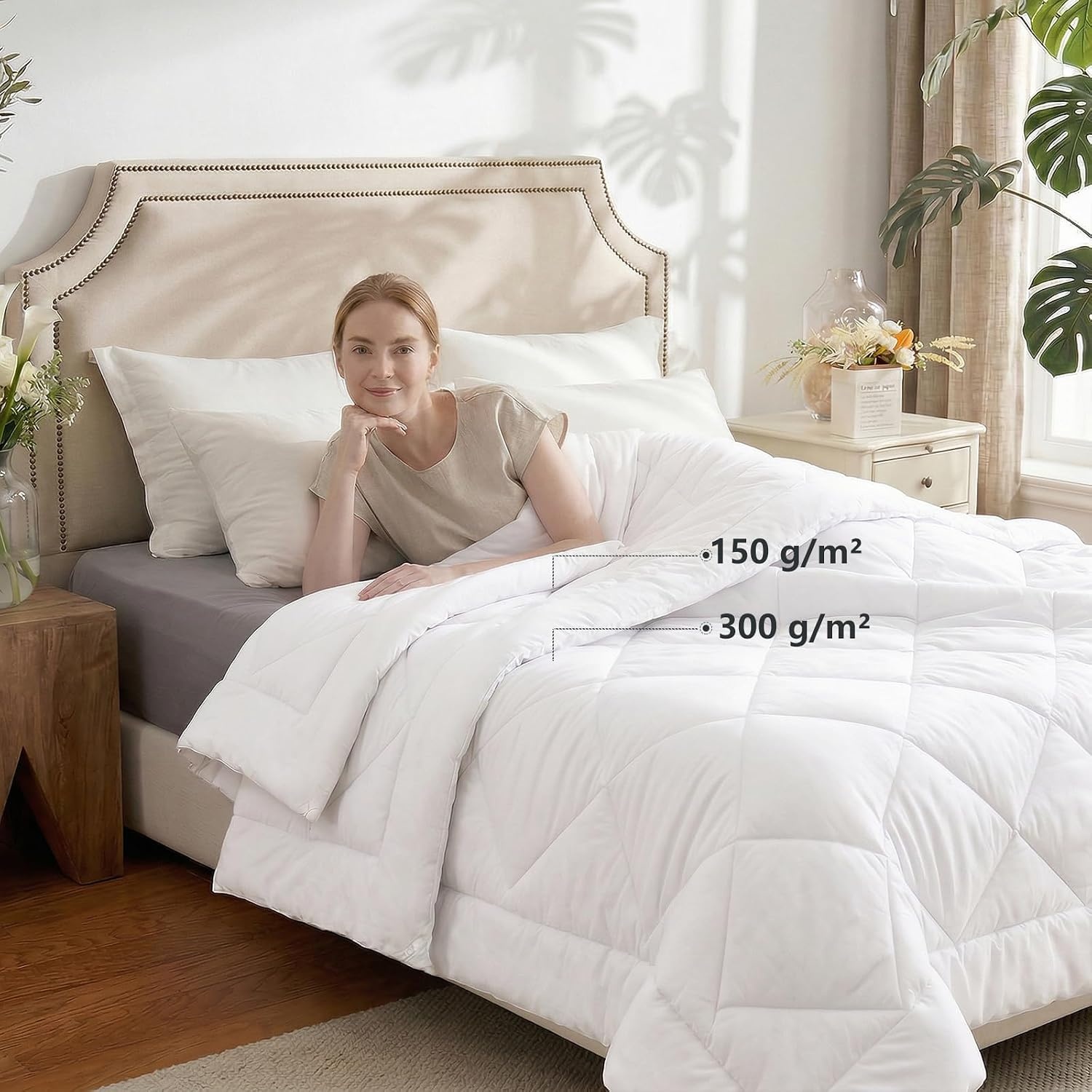 4-Seizoenen Dekbed 200x200 cm Microvezel Wit | 34% Korting!