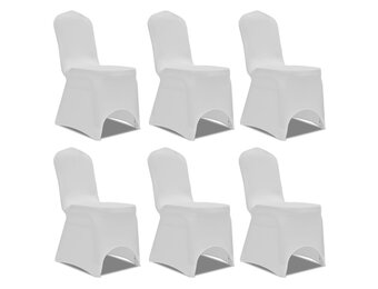 6x Witte Stretch Stoelhoes - Feestelijke Decoratie