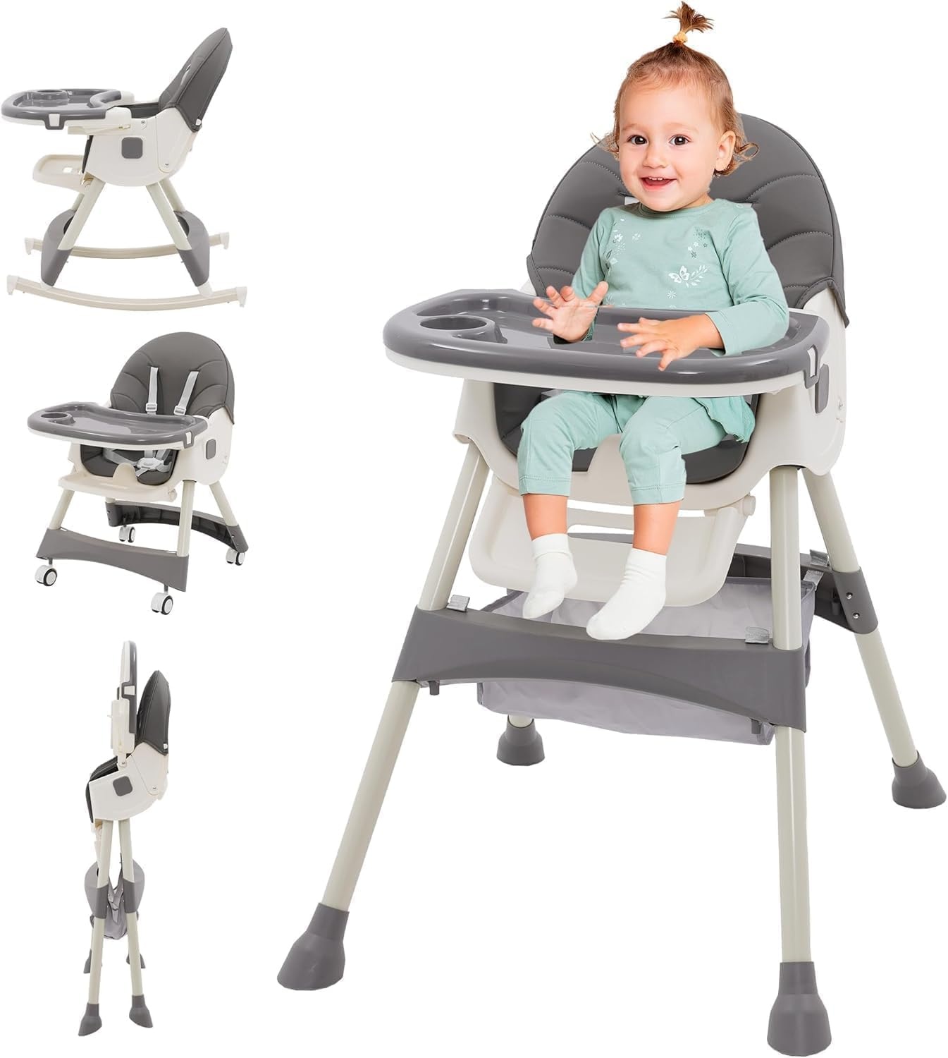 Groene 3-in-1 Kinderstoel, Verstelbaar & Opvouwbaar met Korting!
