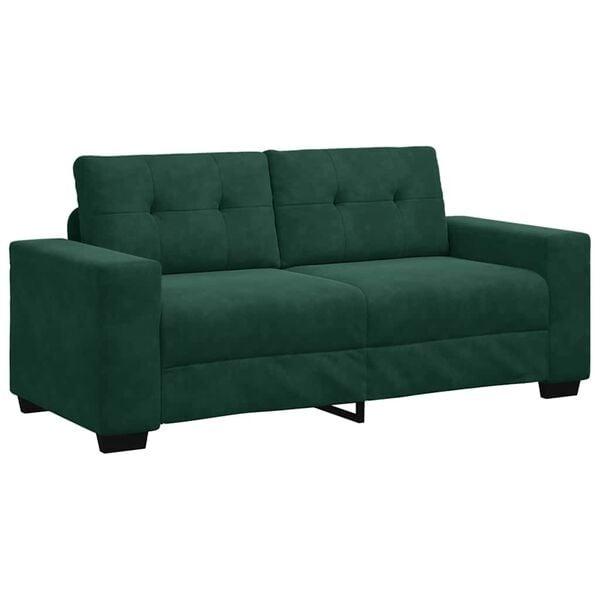 VidaXL Loveseat Sofa Donkergroen Fluweel - 60% Korting